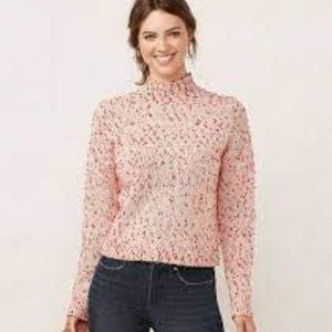 LC Lauren Conrad Pink Patterned Sweater